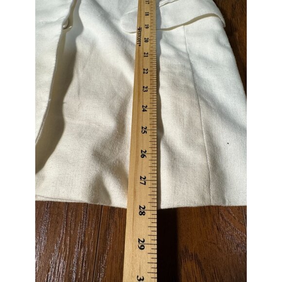 Abercrombie & Fitch White Cream Linen Long Sleeve Button Blazer Coat Jacket S - Picture 7 of 8